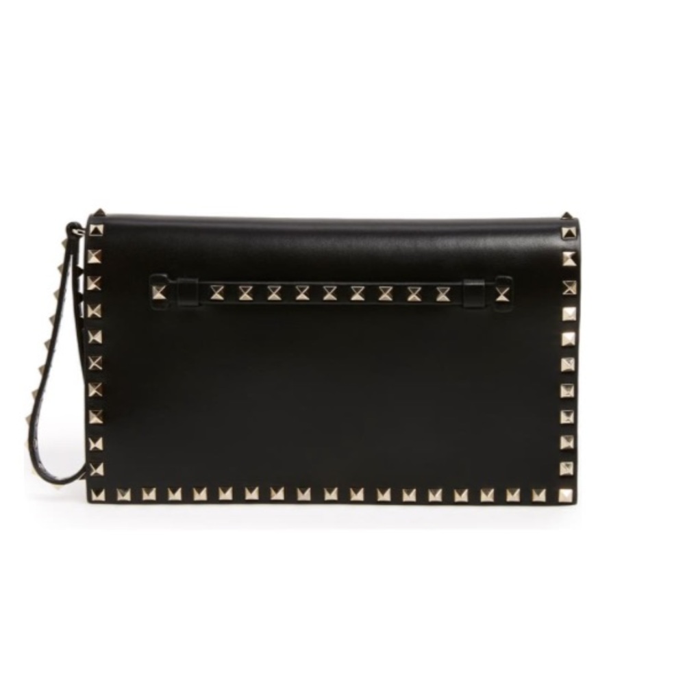 Valentino Garavani Rockstud Leather Flap Clutch
